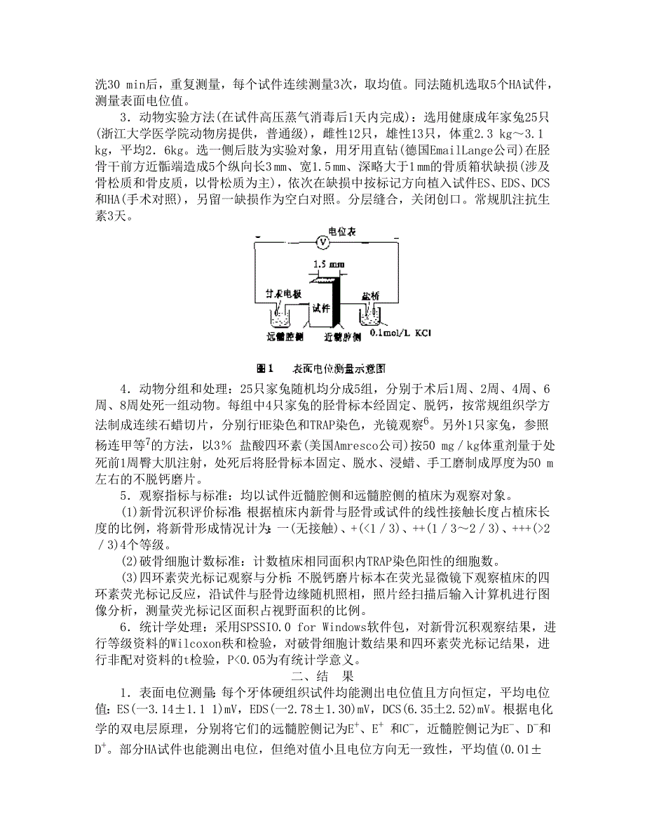 牙体硬组织表面电位影响骨改建的实验研究.doc_第2页