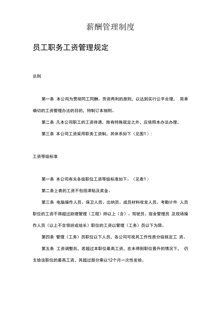 薪酬管理制度内容概述共30页word资料_第1页