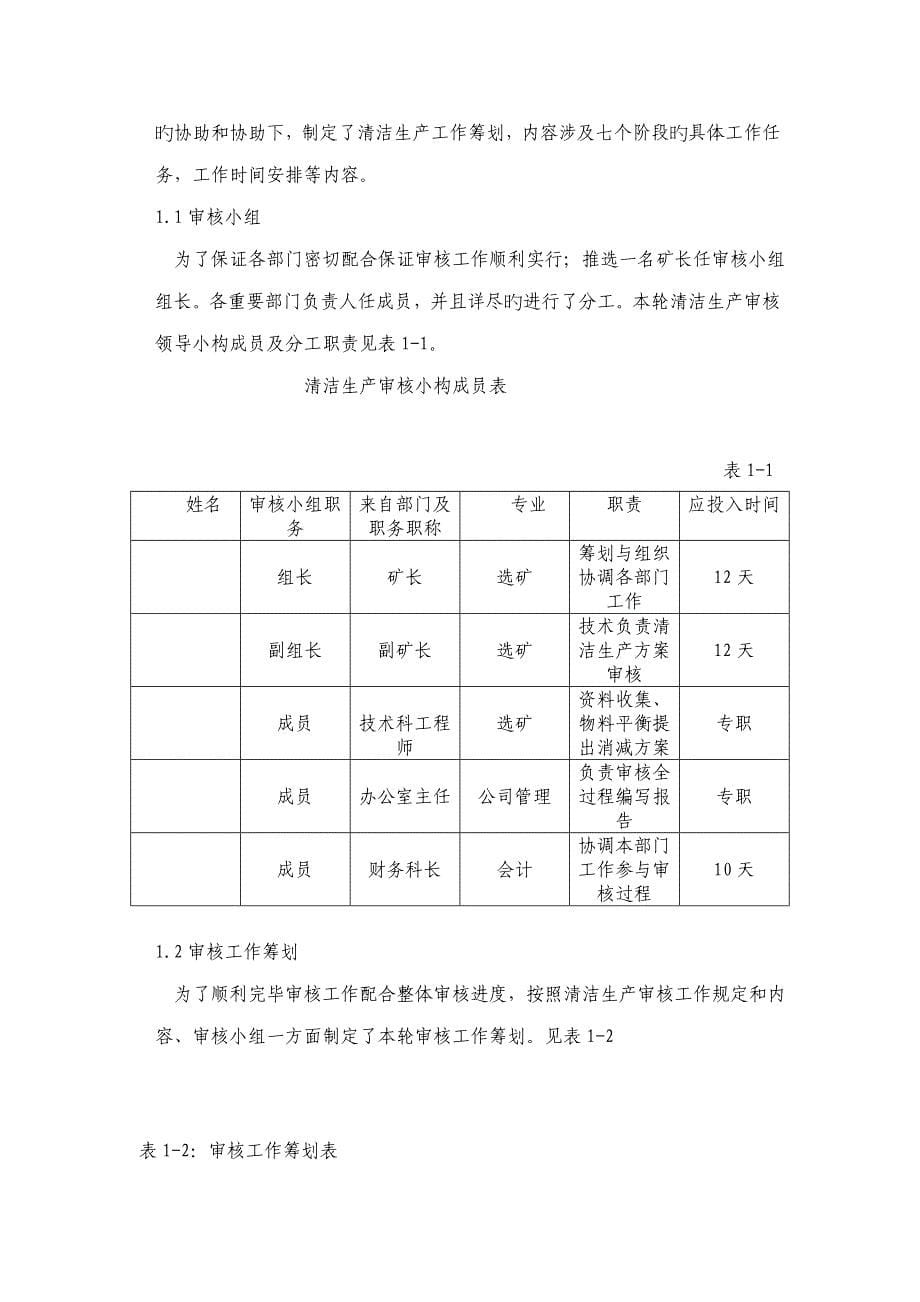 矿业有限责任公司清洁生产审核汇报报告模板_第5页