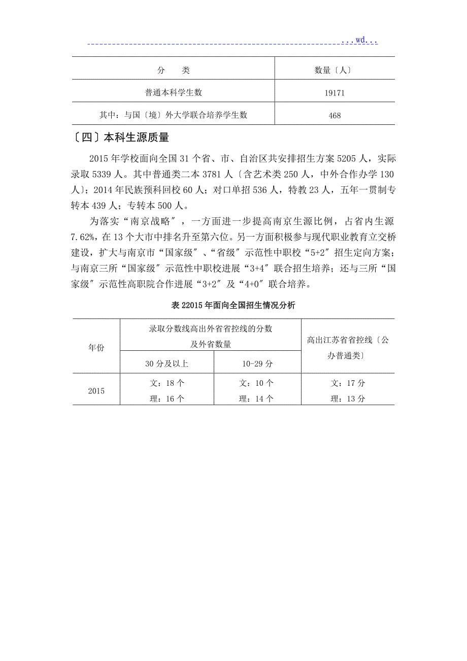 金陵科技学院2015年_2016年学年本科教学质量报告_第5页