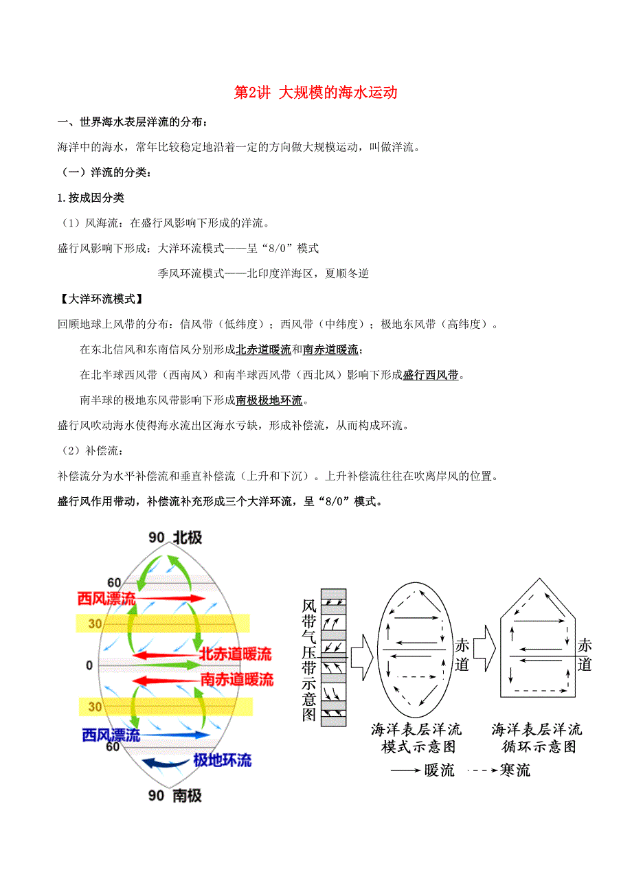 2020届高考地理一轮复习专题3.2大规模的海水运动教案（含解析）.docx_第1页