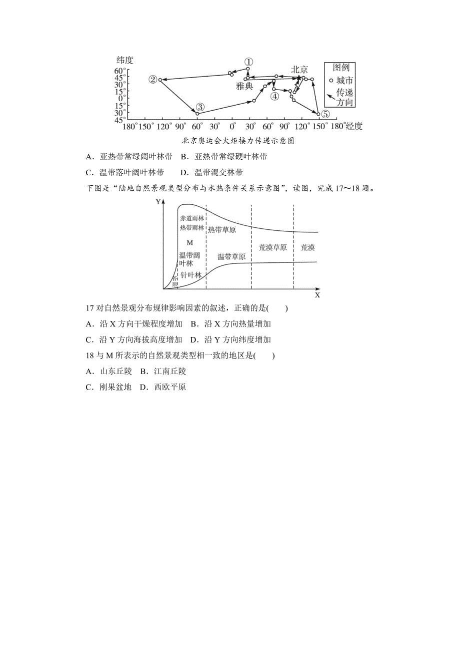 【最新】地理中图版必修1自我小测：第三章第二节地理环境的整体性和地域分异 Word版含解析_第5页