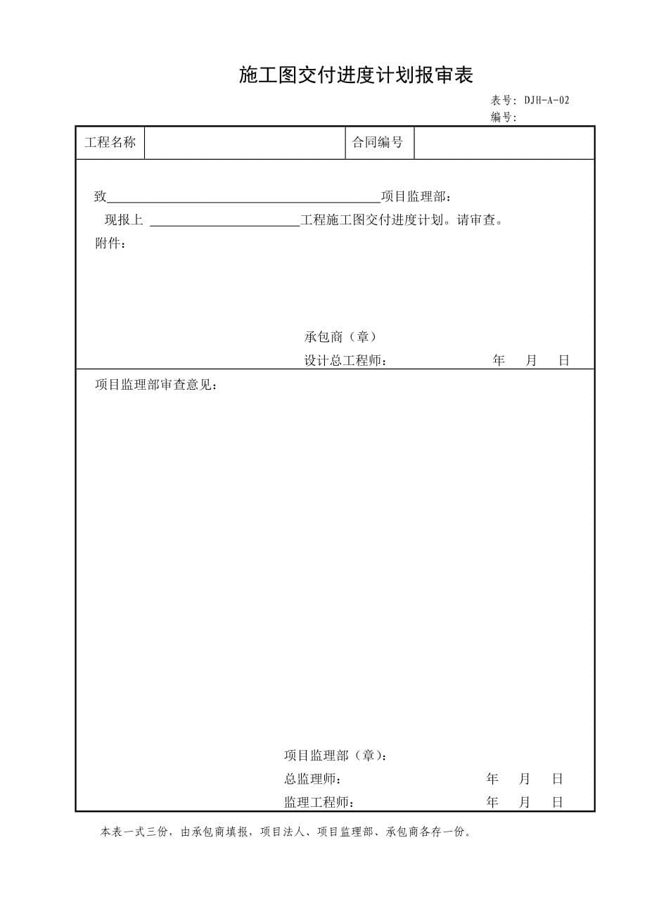 火力发电工程建设项目典型表格目录_第5页