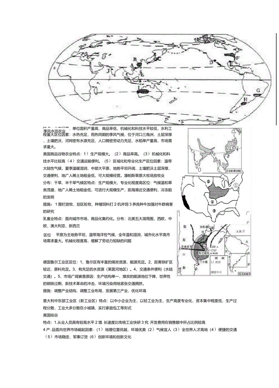 地理必修二农业和工业知识点总结_第1页