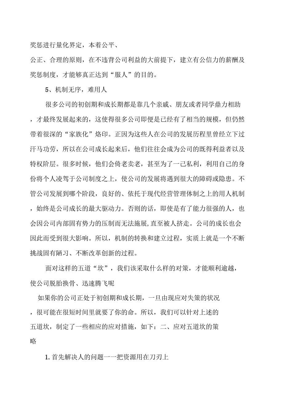 公司创业期和成长期的经营策略_第5页