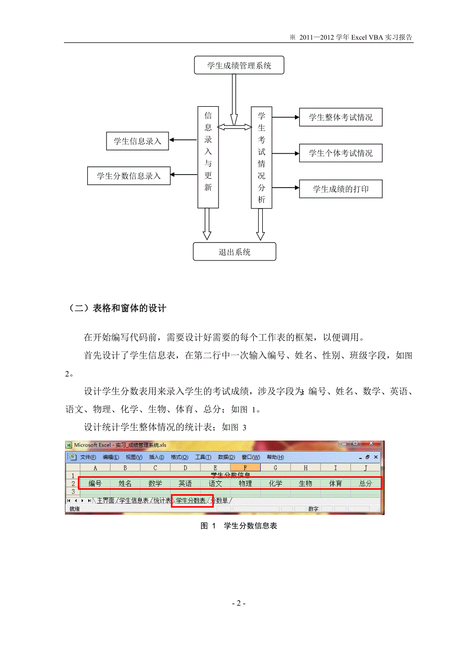 ExcelVBA课程设计实习报告成绩管理系统_第4页