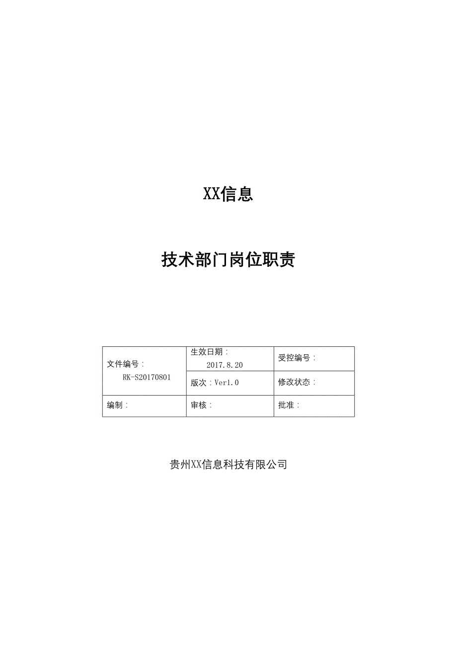 软件研发技术部门岗位职责_第1页