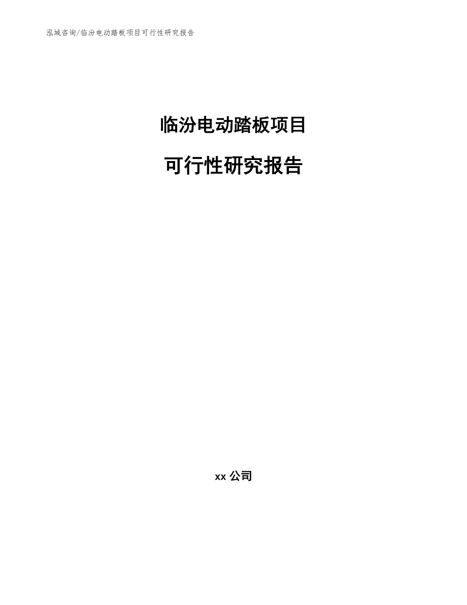 临汾电动踏板项目可行性研究报告【参考范文】_第1页