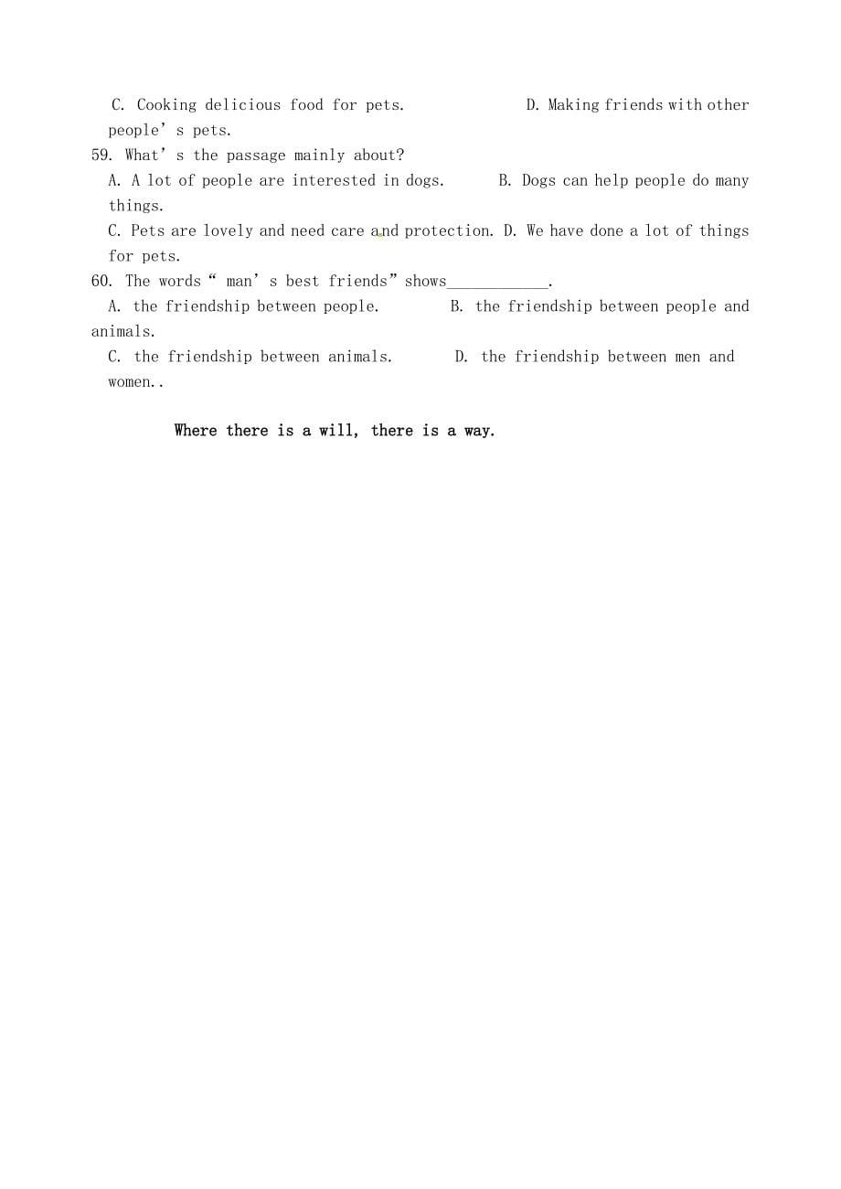 山东省高密市第三中学高中英语Unit3Traveljournal滚动复习无答案创新班新人教版必修1_第5页