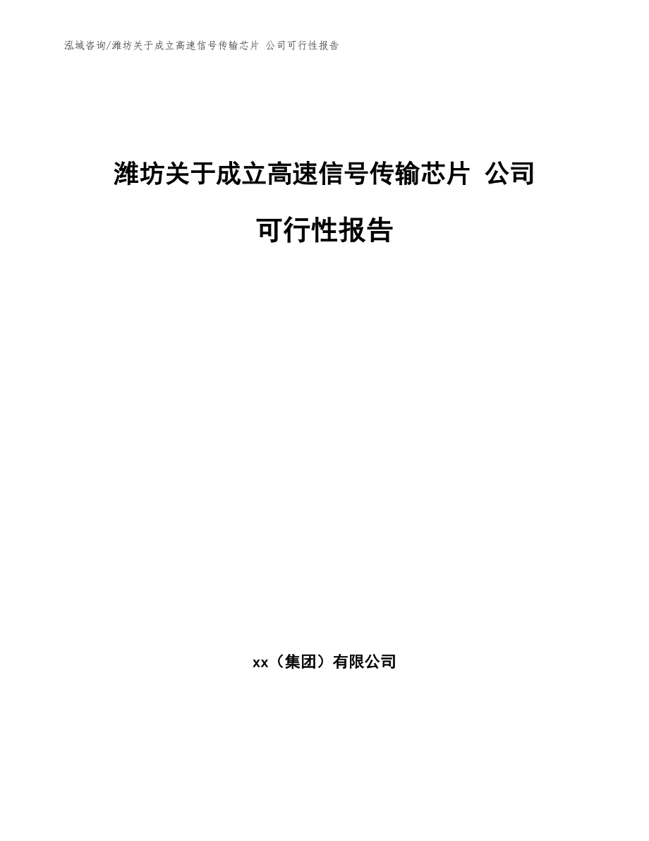 潍坊关于成立高速信号传输芯片 公司可行性报告【模板范文】_第1页