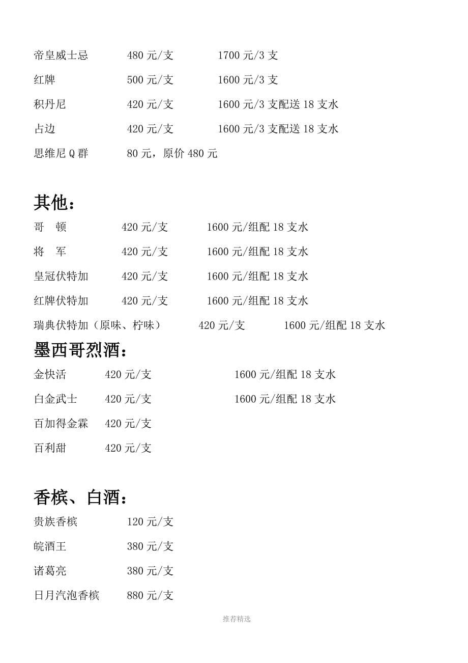 酒吧-酒水价目_第5页