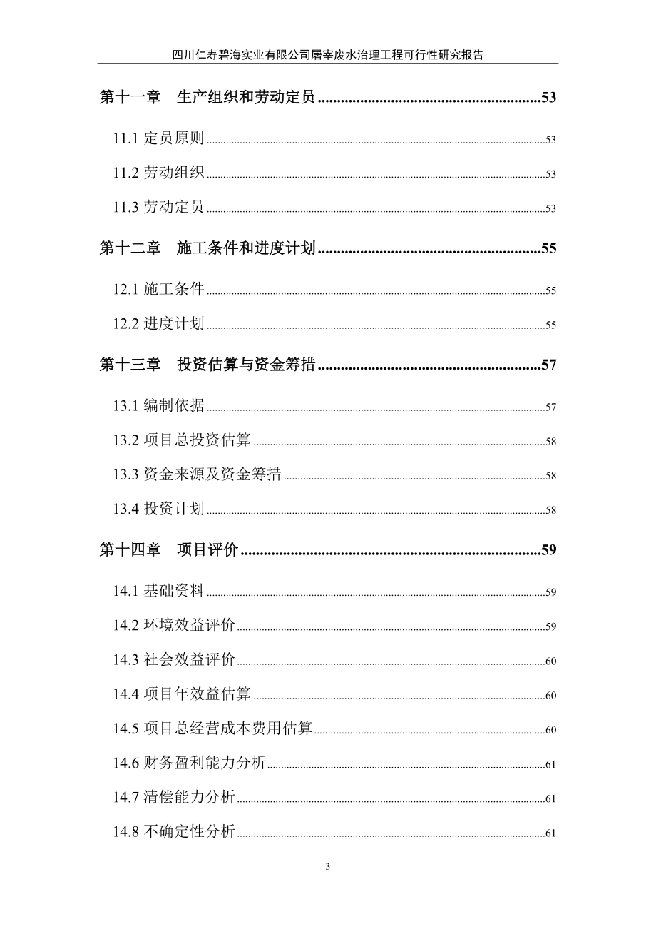 四川仁寿碧海实业有限公司屠宰废水治理工程建设可行性研究报告.doc_第3页