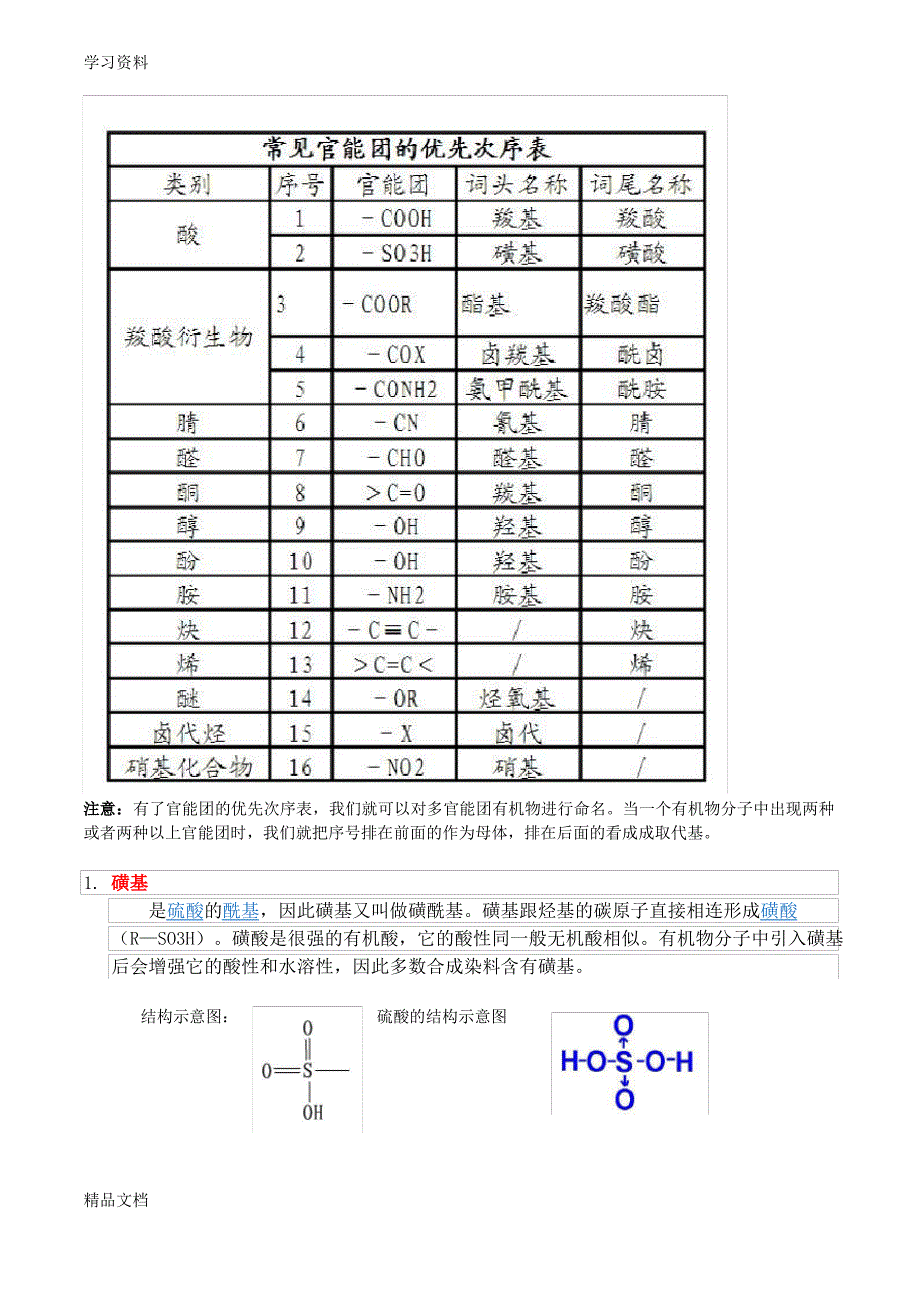 最新有机化学中官能团的顺序资料_第1页