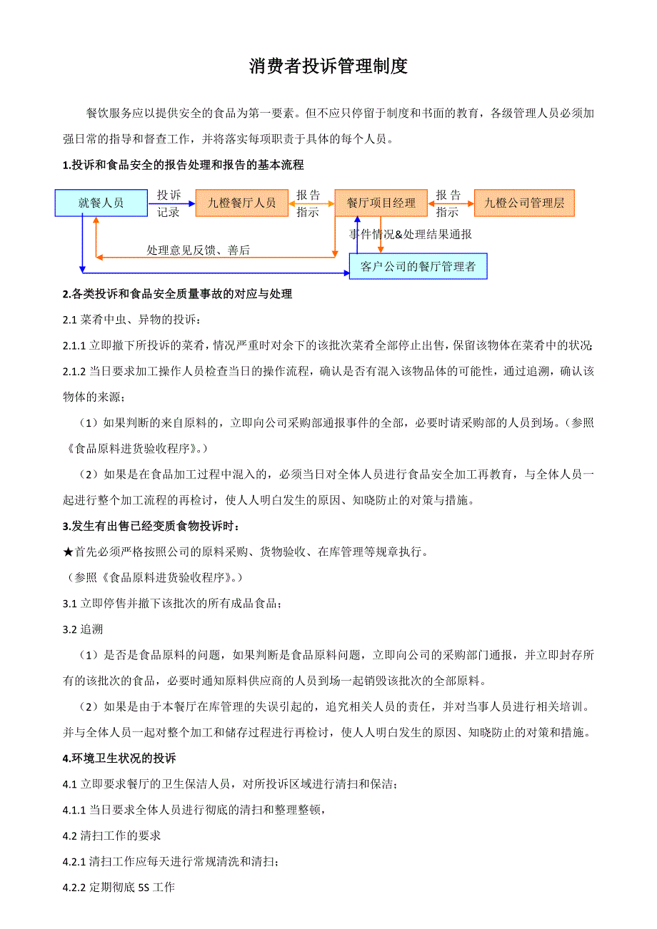 食堂出现投诉处理程序_第1页