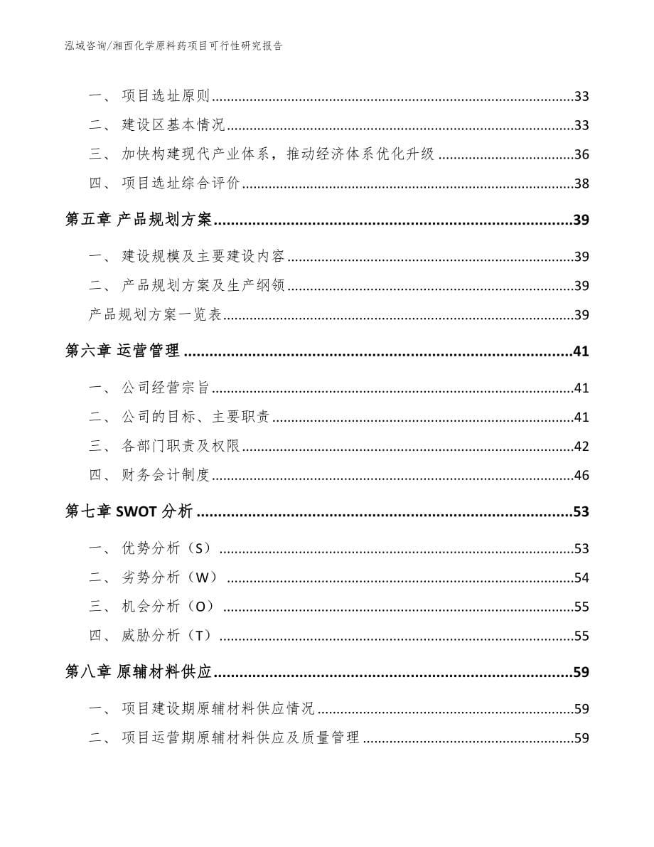 湘西化学原料药项目可行性研究报告（模板）_第5页