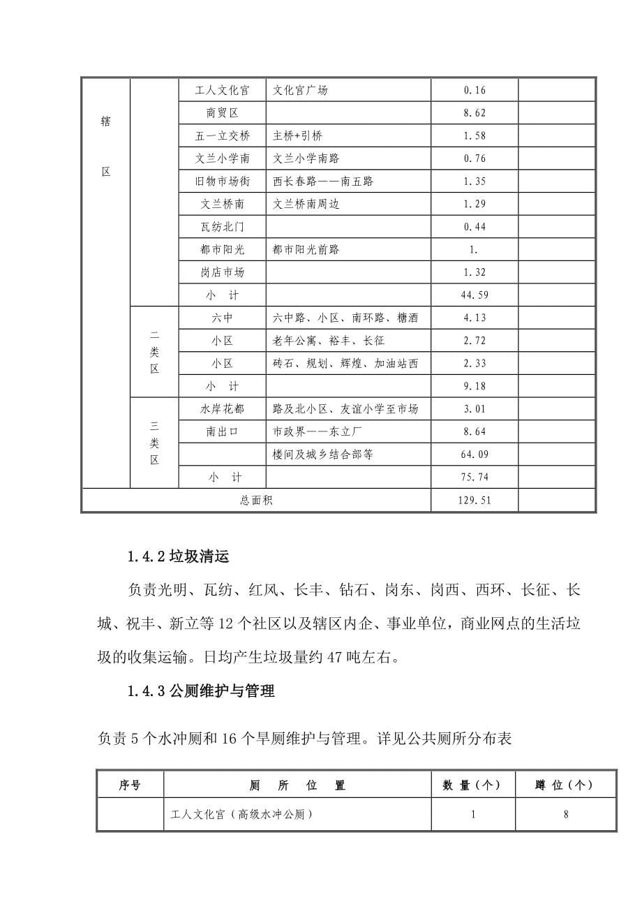 瓦房店市环境卫生作业服务经营权招标项目技术标_第5页