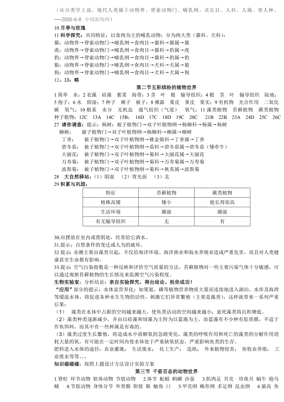 生物 八年级下《资源与评价》答案_第2页