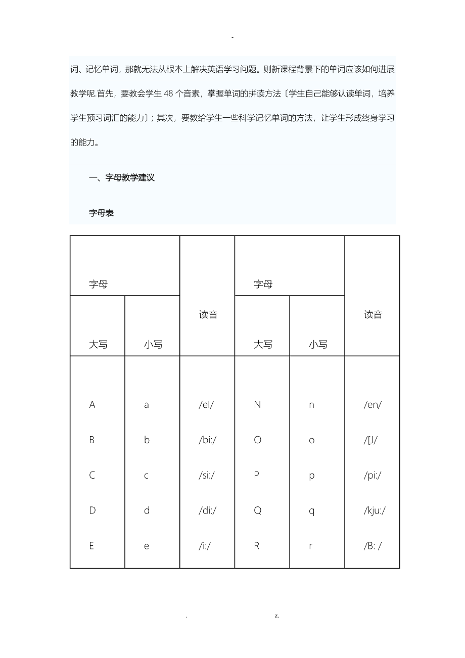 七年级英语字母&amp;音标的教学建议(教案实例)_第2页