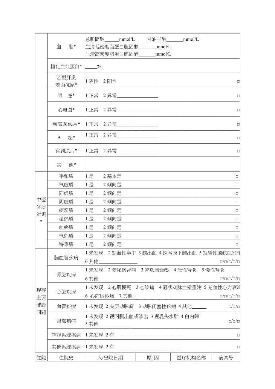 居民健康档案个人基本信息表_第5页