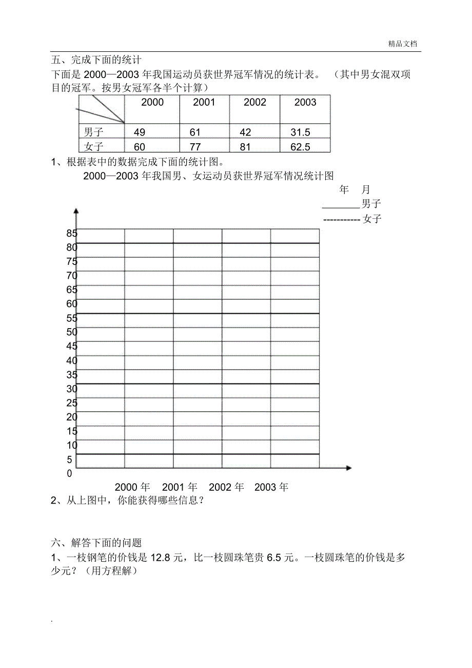 苏教版小学五年级下册数学期末试卷及答案_第3页