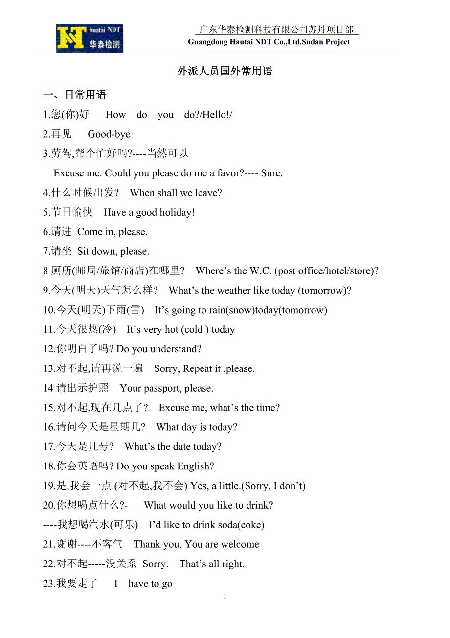 国外劳务人员常用英语[1]_第1页
