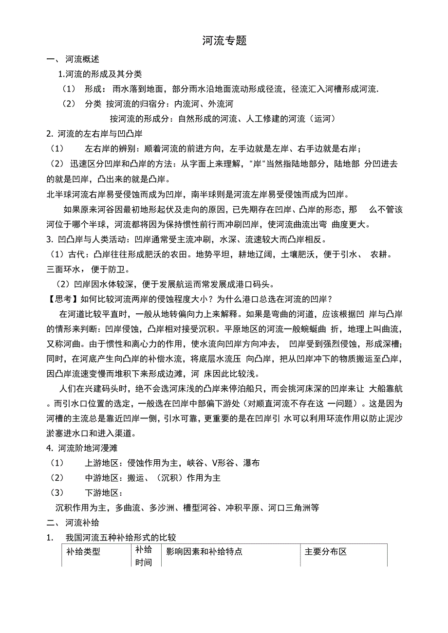 河流专题 知识点总结_第1页