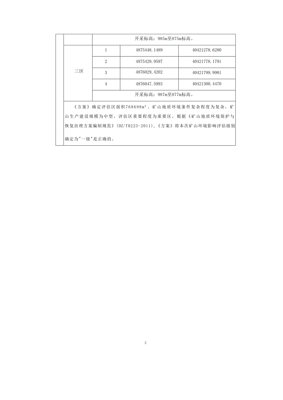 巴林左旗磊鑫矿业有限公司叶腊石矿矿山地质环境保护与土地复垦方案评审表.docx_第4页