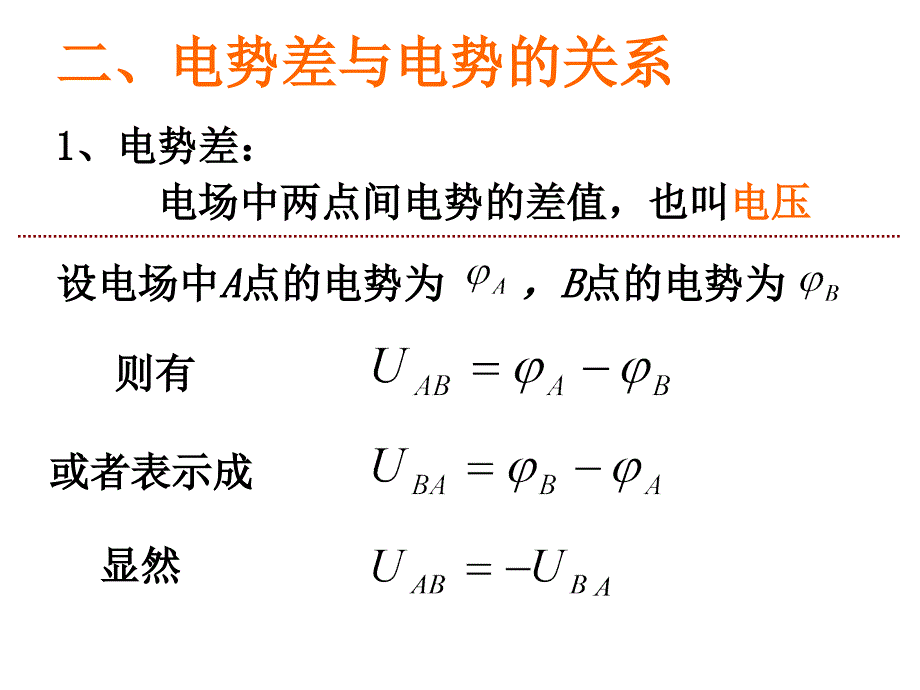 人教版高二物理选修31教学课件：1.5电势差共17张PPT_第3页