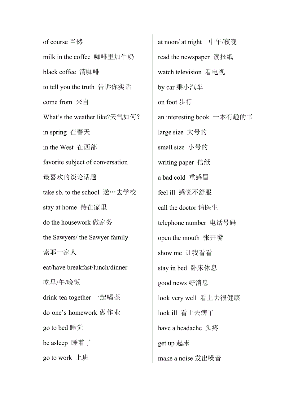 (完整版)新概念第一册短语(最新整理)_第3页