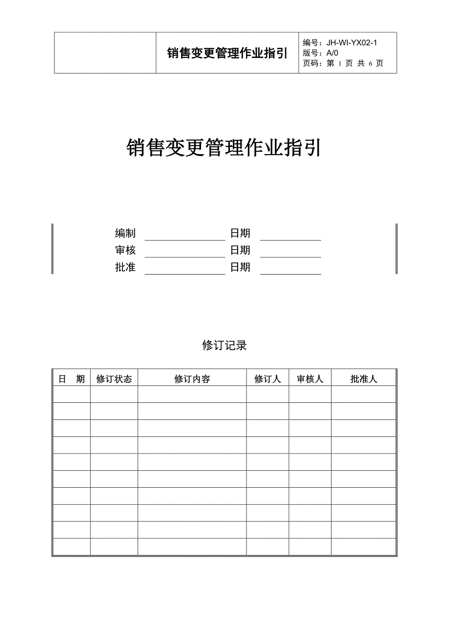 （房地产营销）销售变更管理作业指引.doc_第1页