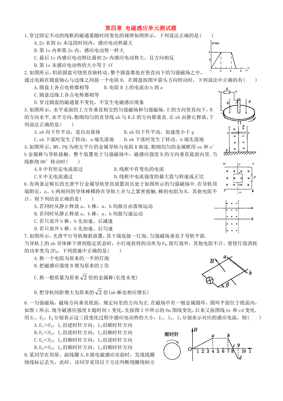 3-2电磁感应单元测试题.doc_第1页