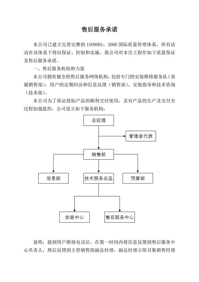 售后服务承诺(路灯行业)