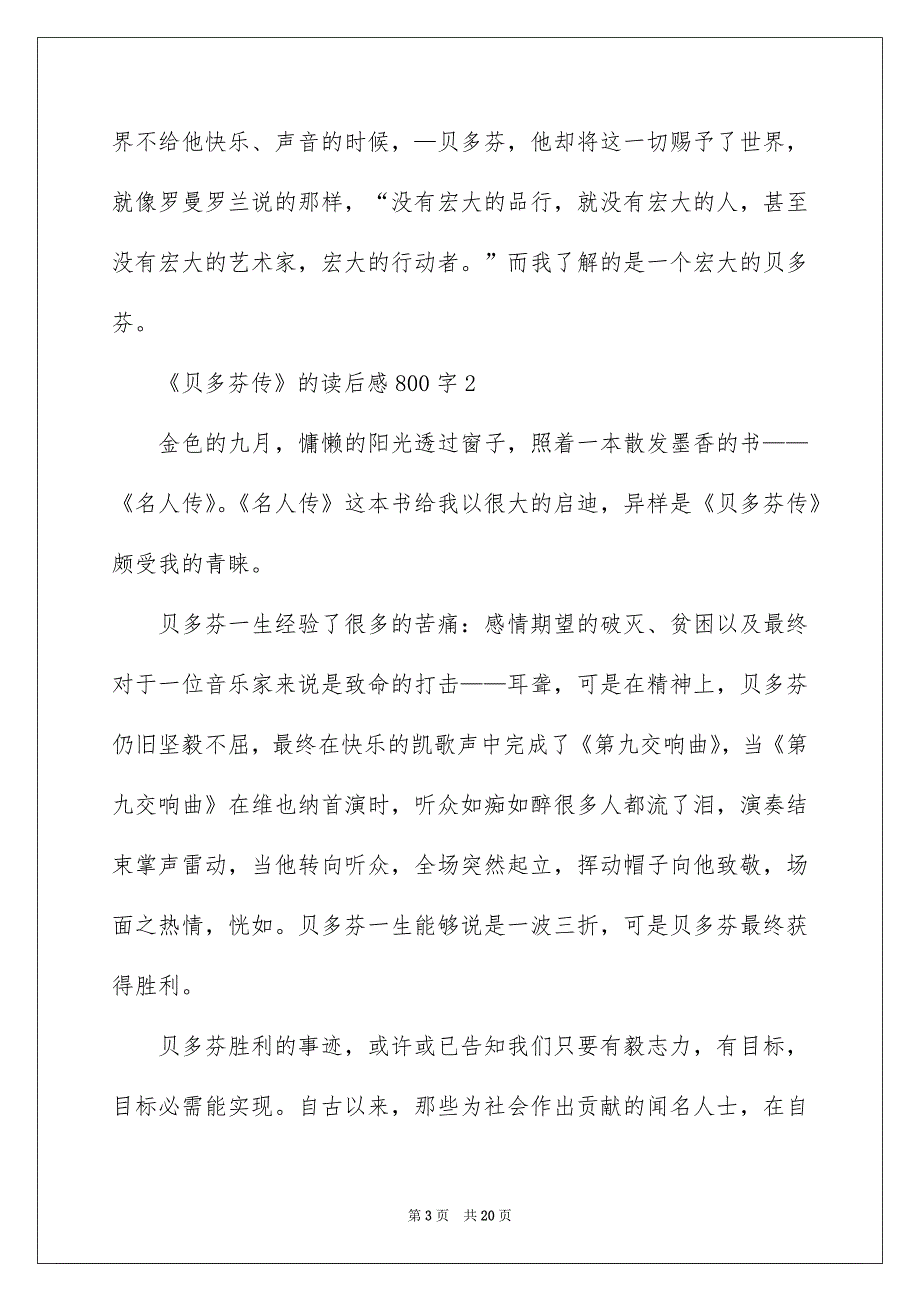 《贝多芬传》的读后感800字_第3页