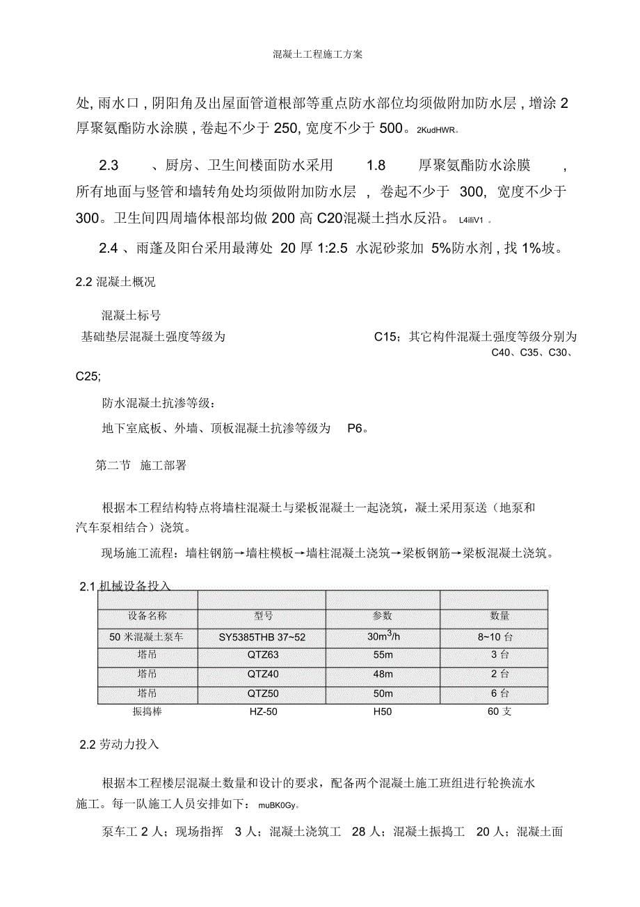 混凝土工程施工方案_第5页