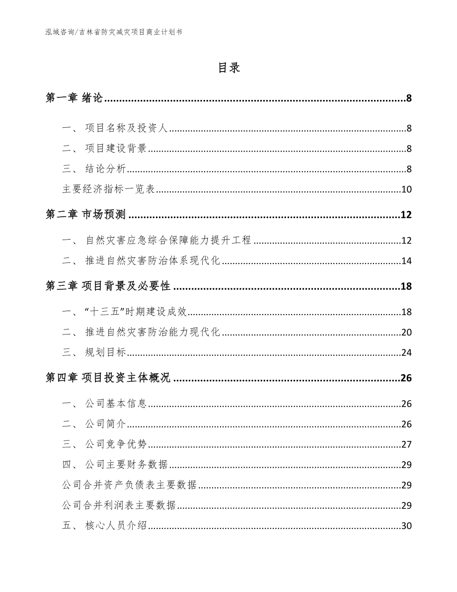 吉林省防灾减灾项目商业计划书（模板范本）_第2页