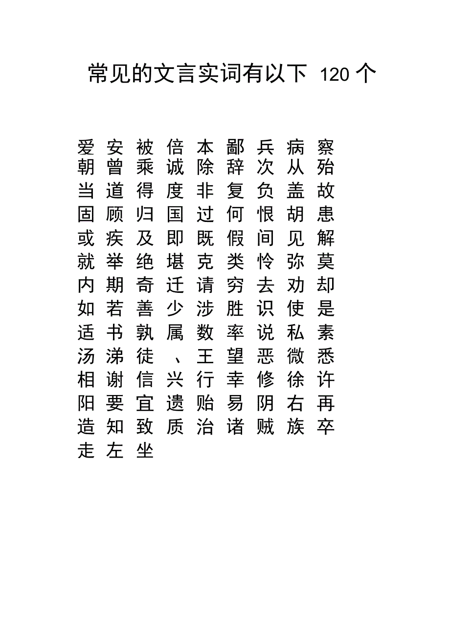 常见的文言实词有以下120个_第1页
