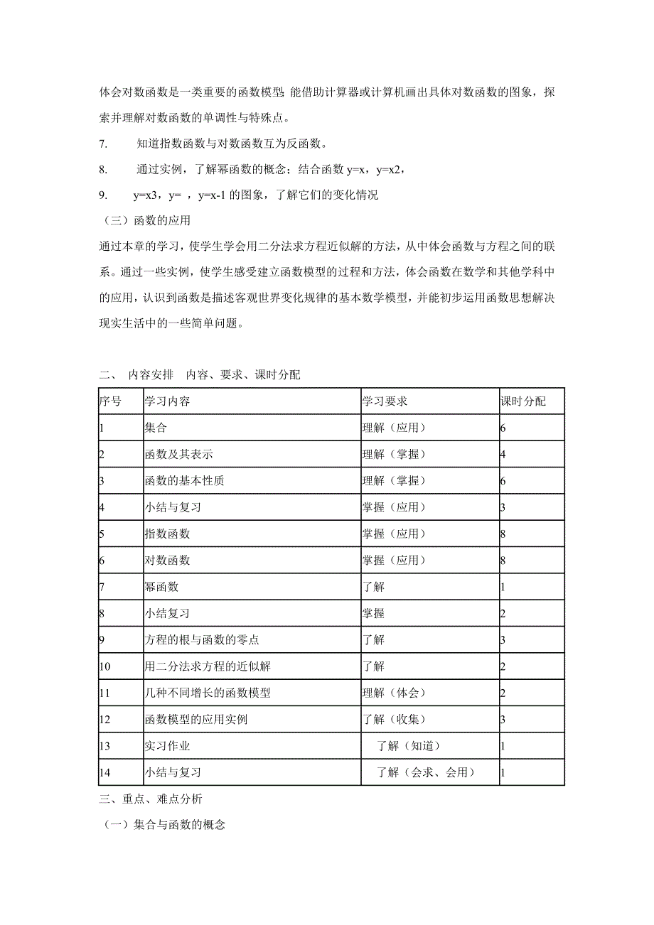 高中数学必修1课程纲要_第2页