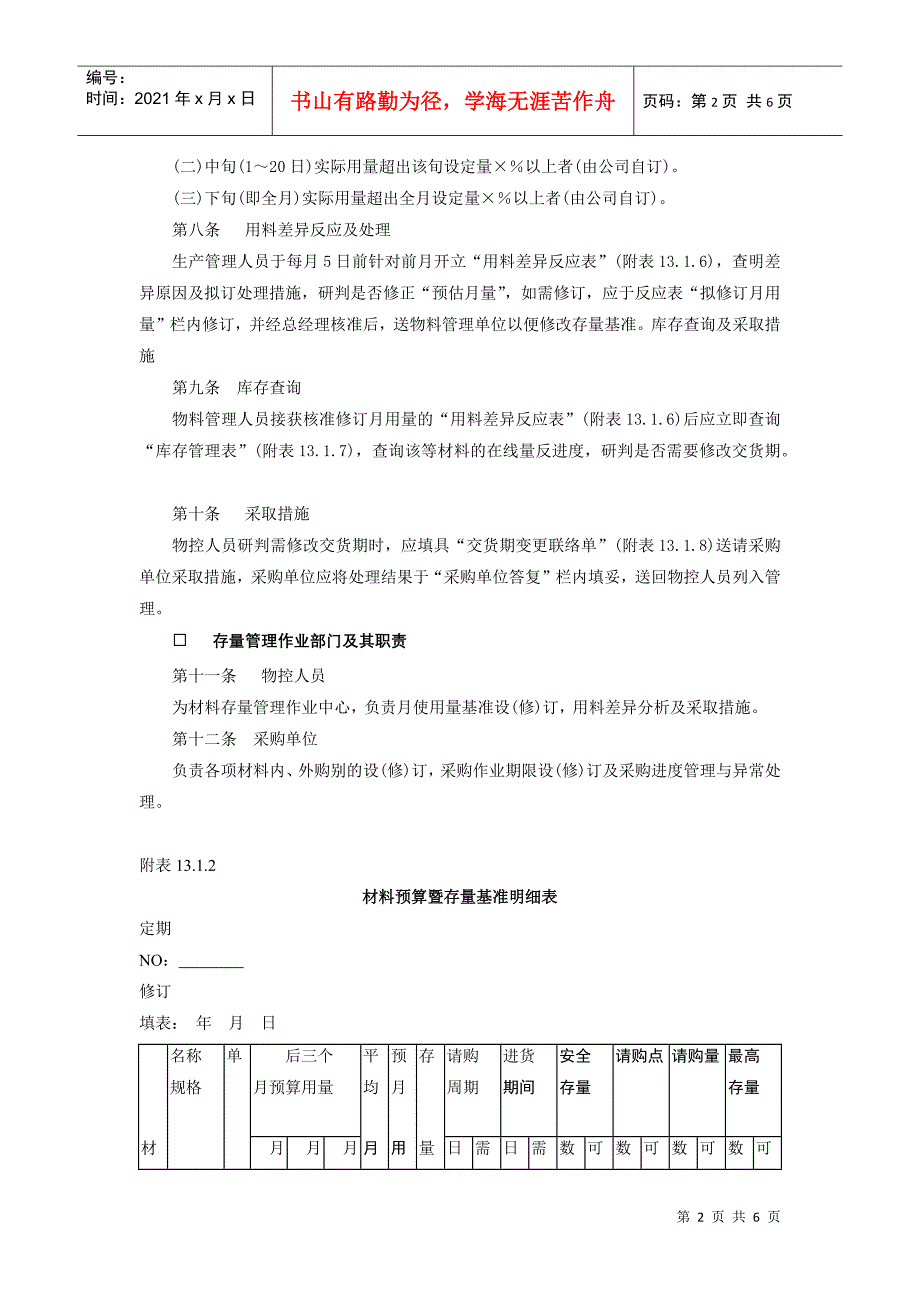 库存量管理作业细则(DOC6页)_第2页