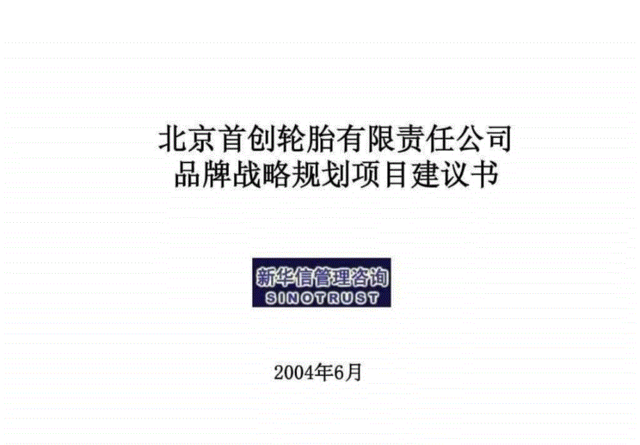 北京首创轮胎品牌战略规划项目建议书_第1页