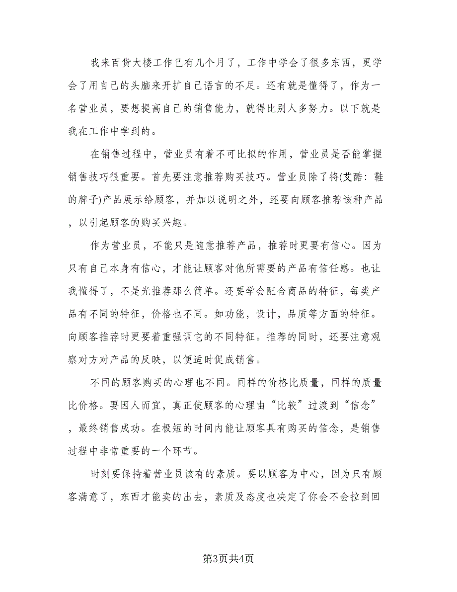 2023年商场营业员个人工作总结例文（二篇）_第3页