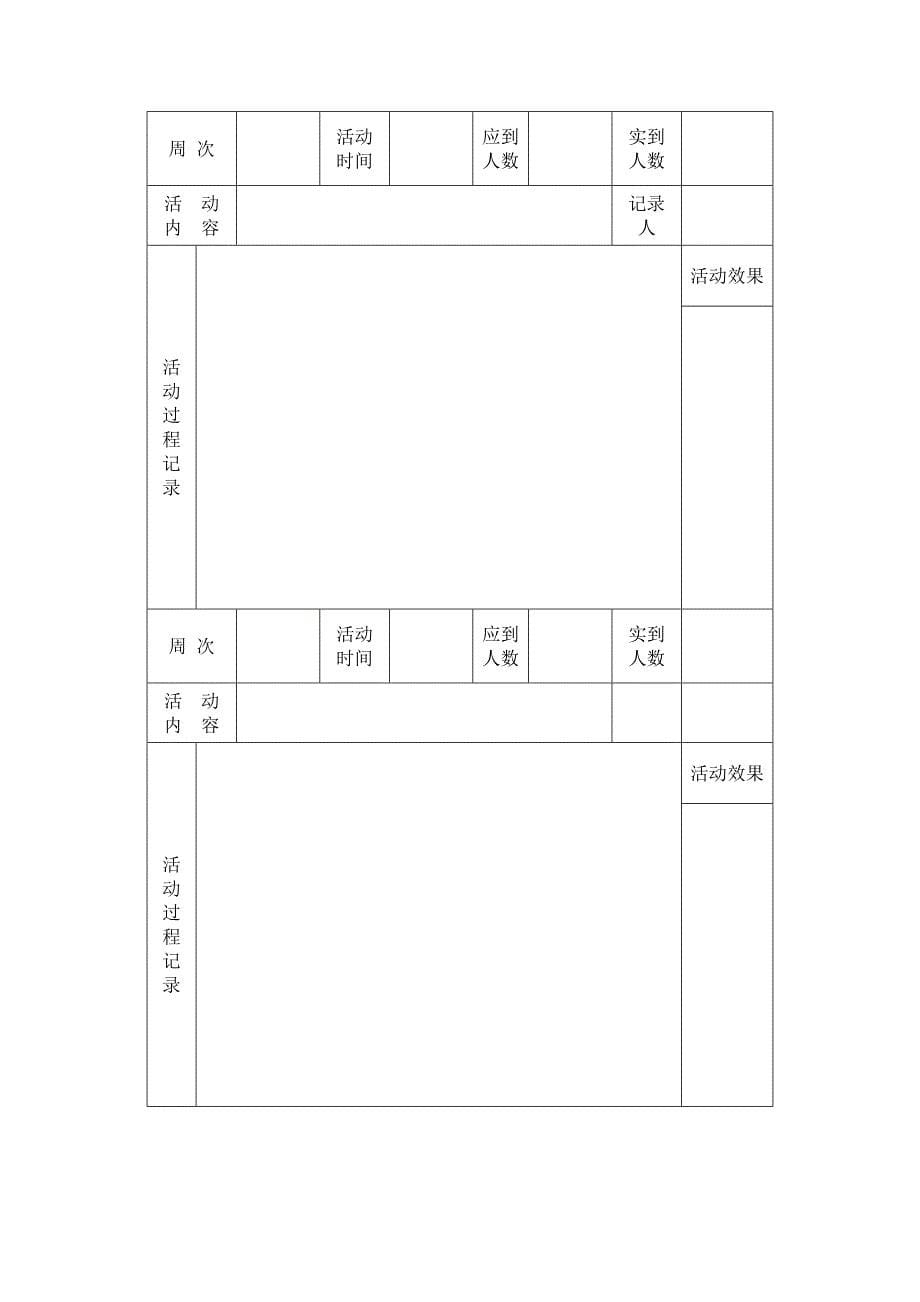 兴趣小组记录表_第5页