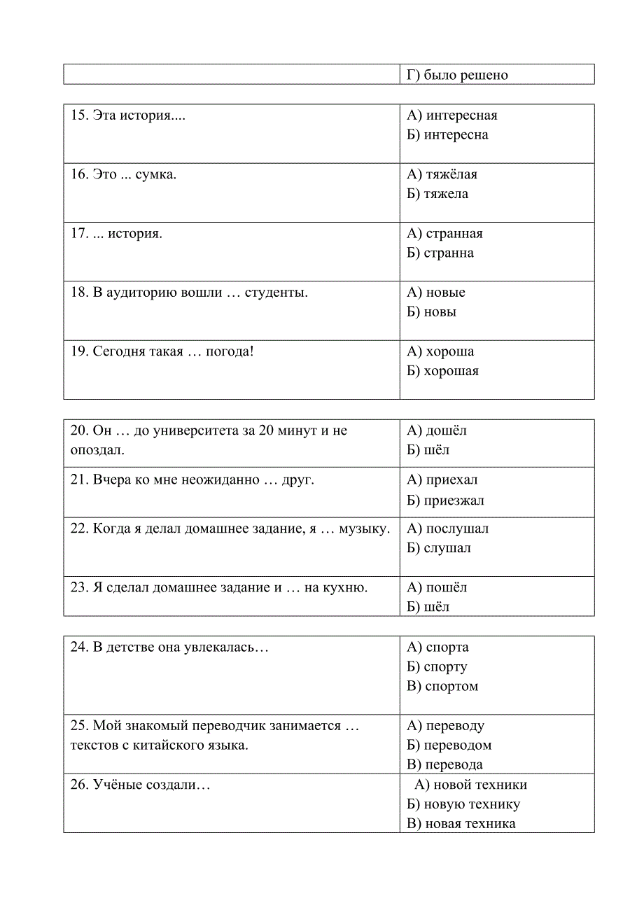 俄罗斯俄语一级水平测试练习题.doc_第3页