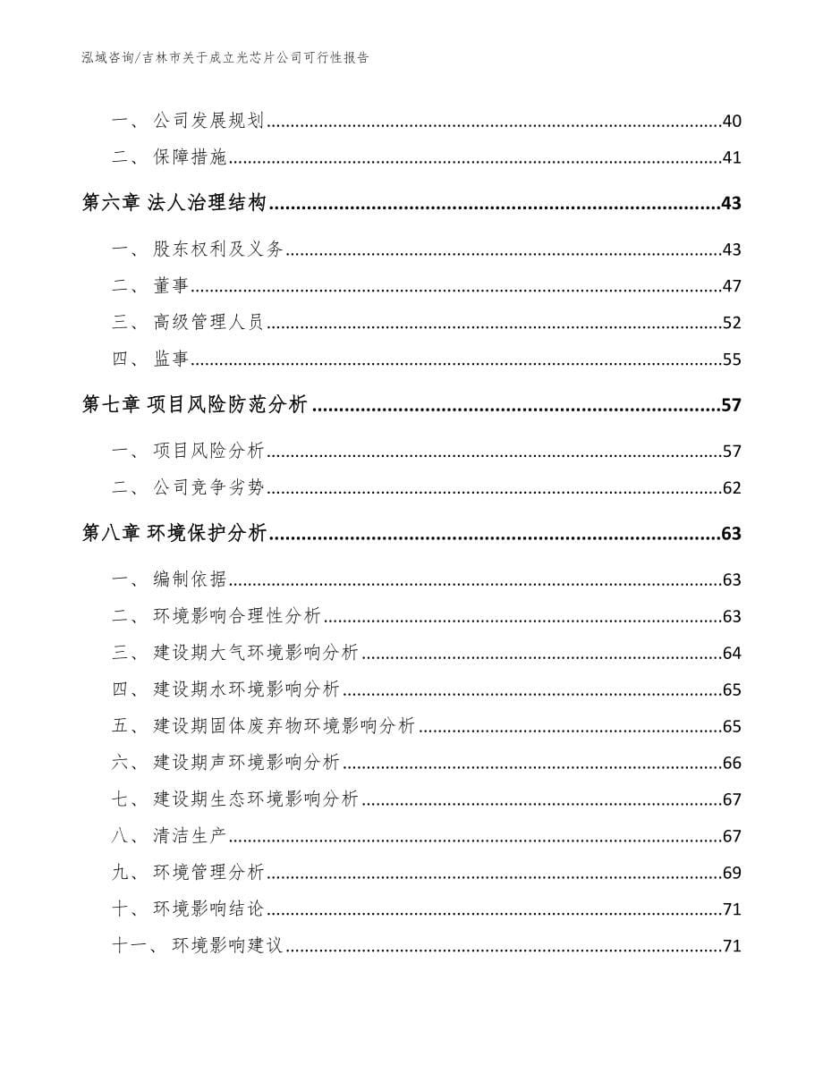 吉林市关于成立光芯片公司可行性报告（参考模板）_第5页