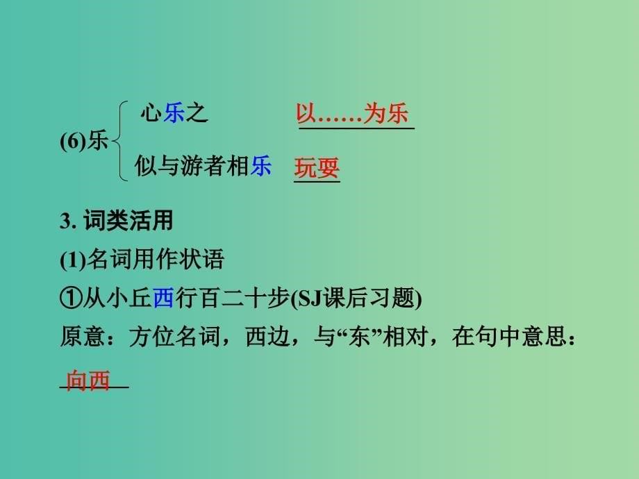 中考语文 第一部分 古代诗文阅读 专题一 文言文阅读 第14篇 小石潭记课件.ppt_第5页