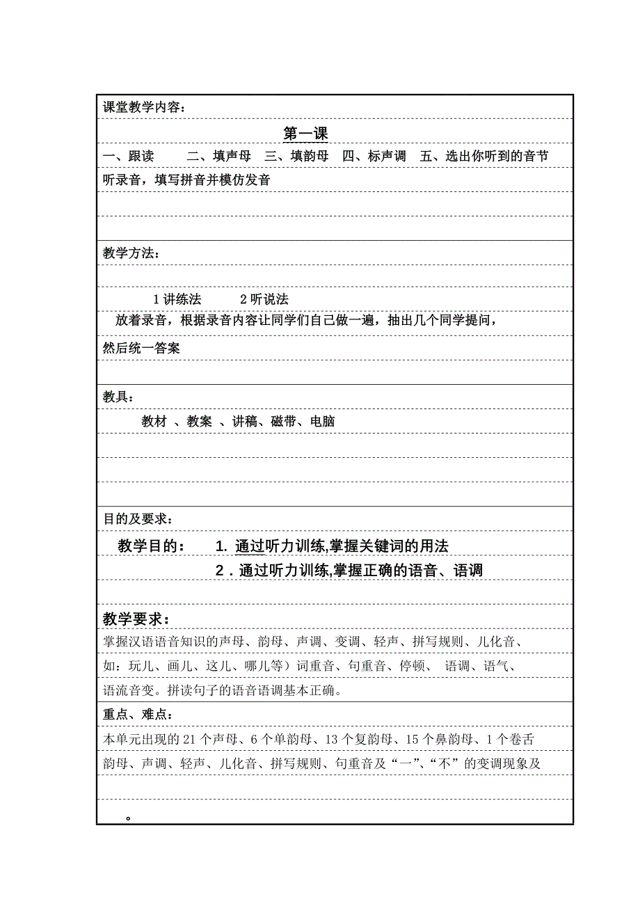 初级汉语听力教案.doc_第1页