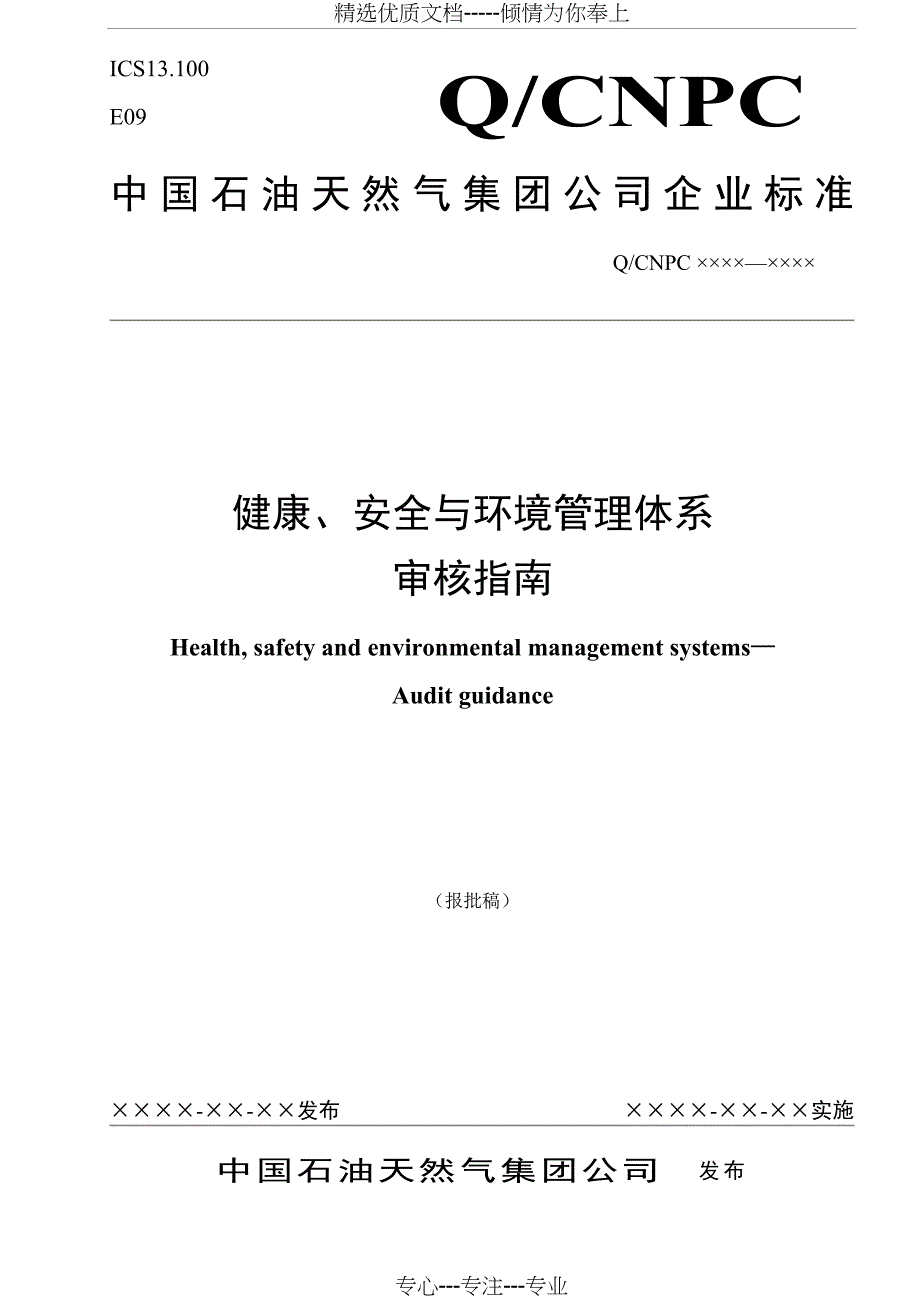 HSE管理体系审核指南第十稿(报批稿)_第1页