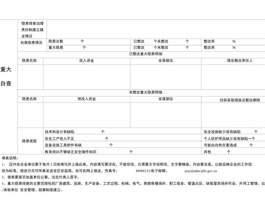 企业安全生产状况月报表_第5页