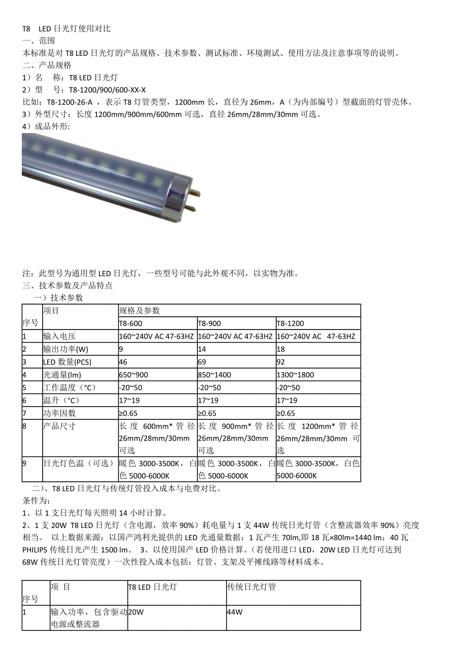 T8_LED日光灯与传统日光灯管使用对比_第1页