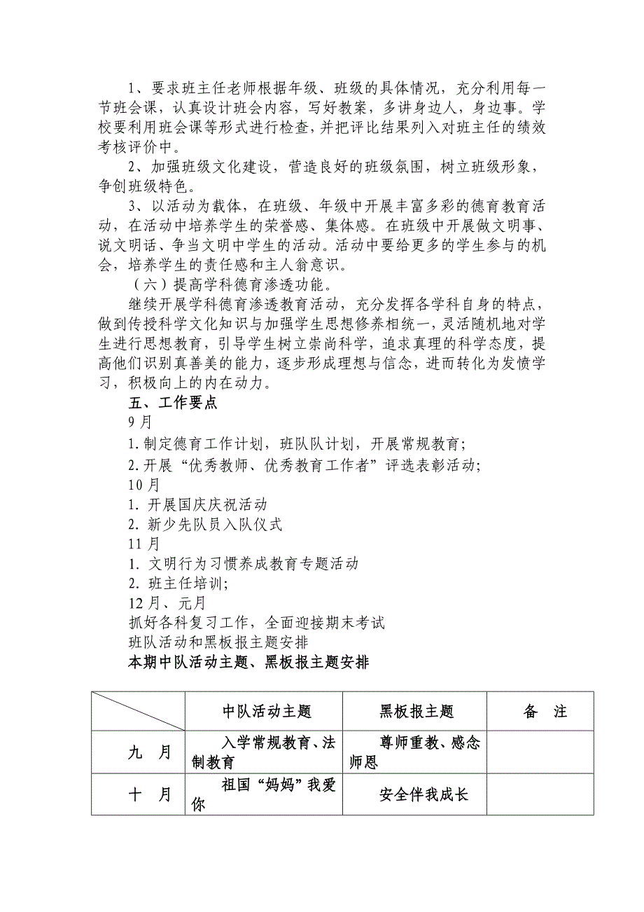 2013-2014学年度上期德育工作计划_第3页