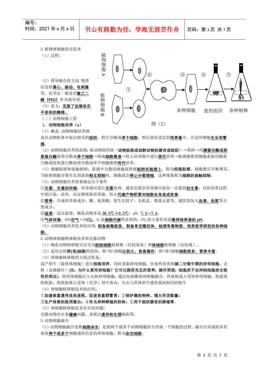 生物：《现代生物科技专题》书本知识点总结学案_第3页